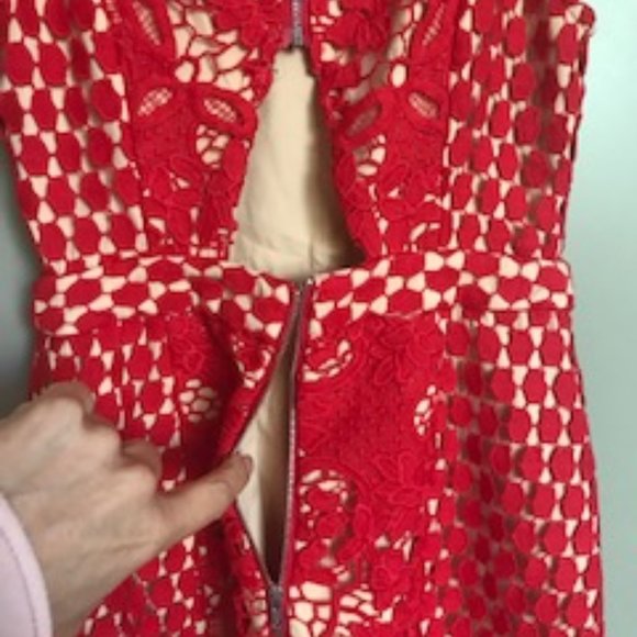 NWT Endless Rose Red Lace Cutout Back Mini Dress - Picture 12 of 13